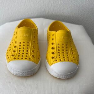 Native Kids Water Shoe Slip-On in Yellow with White Toe